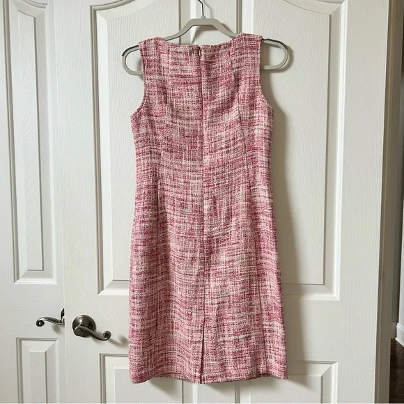 Talbots 8P Classic Vintage Pink Tweed Dress - Picture 2 of 6